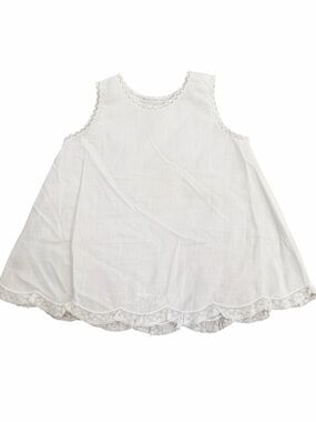 Feltman Brothers Baby White Cotton Slip Dress Lace Trim Heirloom Christening